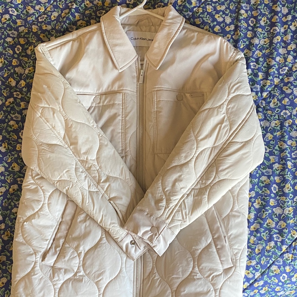 Calvin Klein Off-White Quilted Jacket